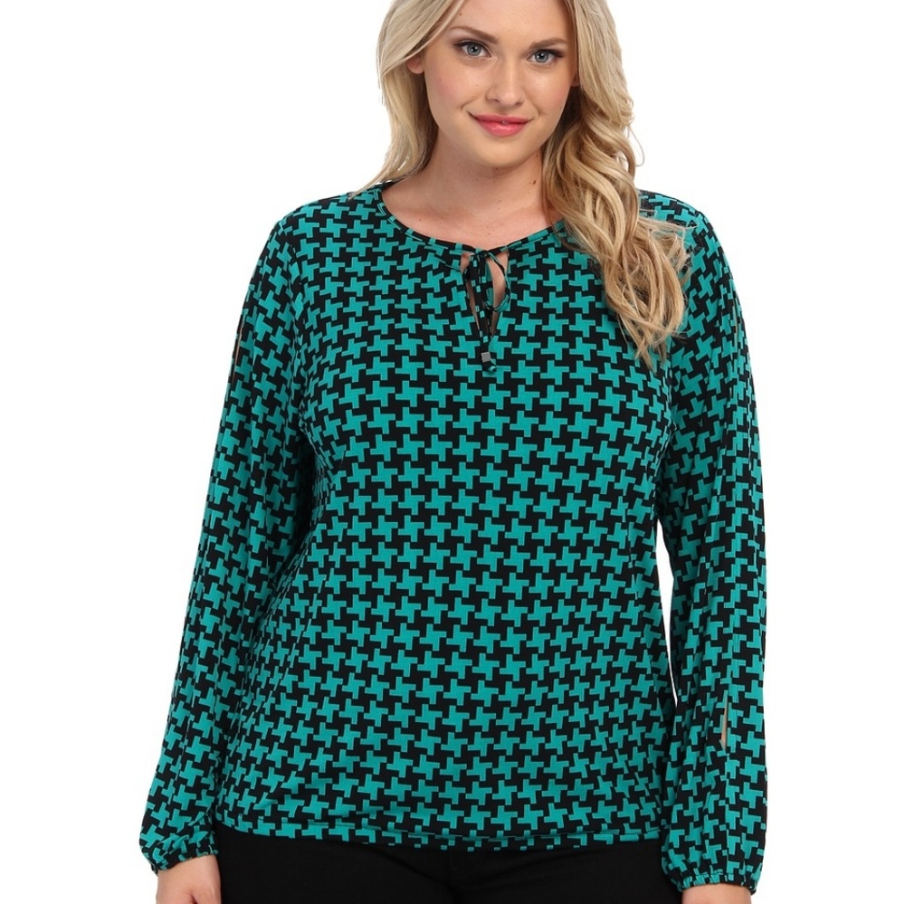 Michael Kors Torquoise & Black Blouse